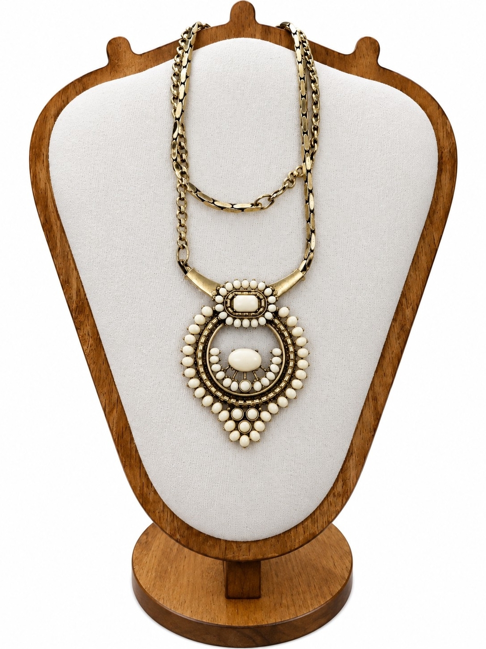 Retired Stella And Dot Cream and Gold Havana Necklace - Women's Jewelry